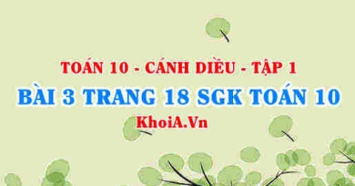 Bài 3 trang 18 SGK Toán 10 tập 1 Cánh Diều